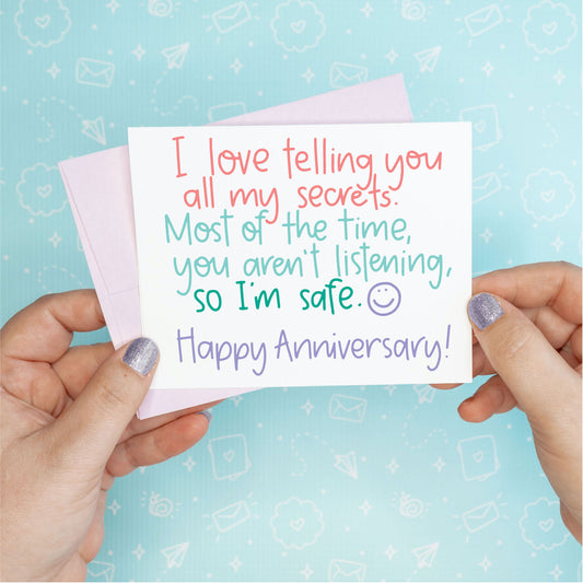All My Secrets Anniversary Greeting Card