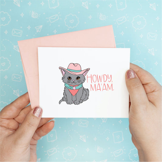 Howdy Ma'am Cat Greeting Card