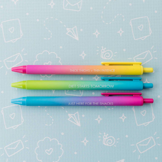Soft Jotter Pen Set - Thicc Girls - 3-pack