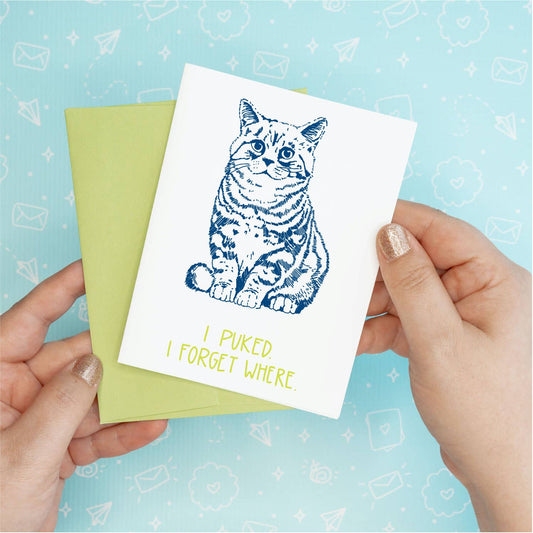 Cat Puke Greeting Card