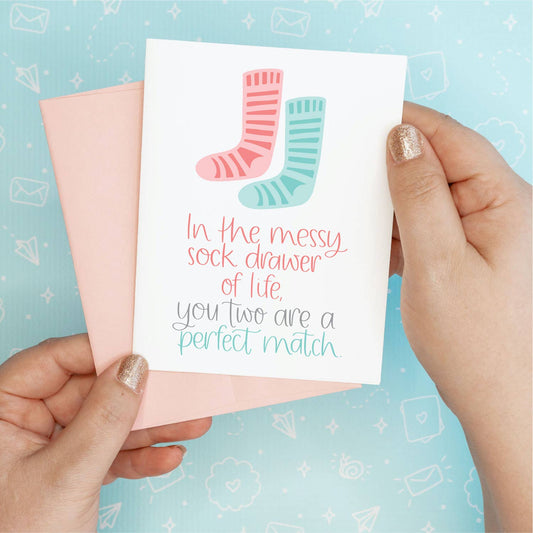 Sock Drawer Wedding Greeting Card