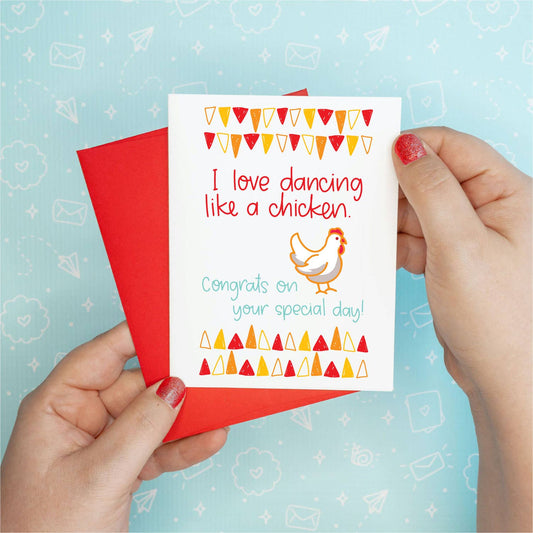 Chicken Dance Wedding Greeting Card